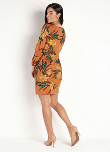 Rusty Floral Long Sleeve Dress