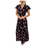 Load image into Gallery viewer, Short Floral Dress with Ruffle on the Sleeves
