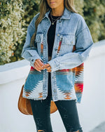 Load image into Gallery viewer, Jeans Casual Jackets Autumn Winter New Aztec Lapel Pocket Denim
