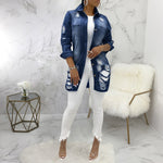 Load image into Gallery viewer, Denim Jackets Washed Blue Ripped Jeans Coat New Thin Women Jacket
