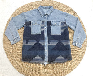 Jeans Casual Jackets Autumn Winter New Aztec Lapel Pocket Denim