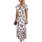 Load image into Gallery viewer, Short Floral Dress with Ruffle on the Sleeves
