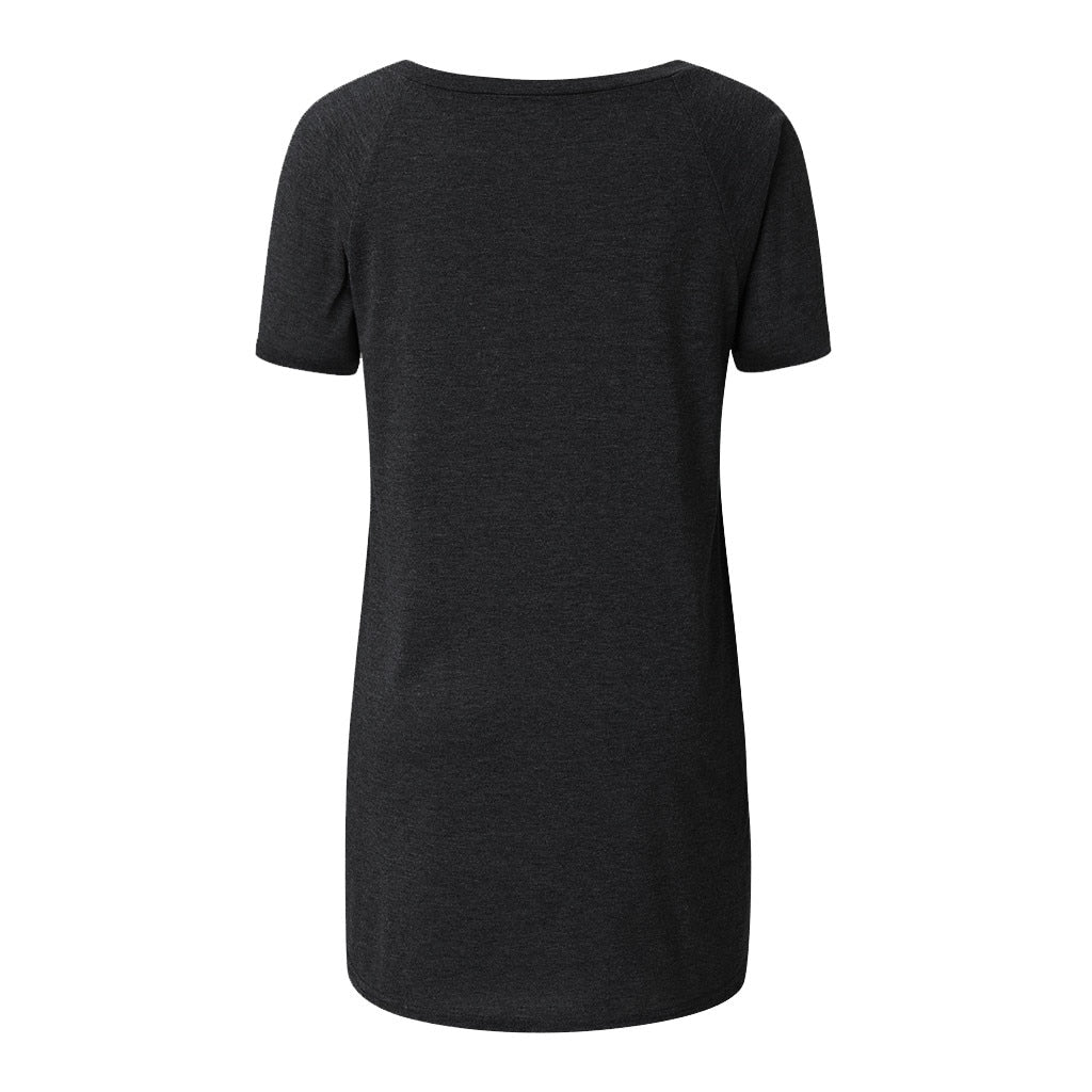Plus Size 2022 Women's Tunic Soild Fashion Long Shirts Round Neck