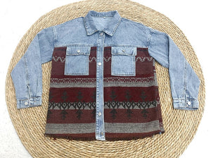 Jeans Casual Jackets Autumn Winter New Aztec Lapel Pocket Denim