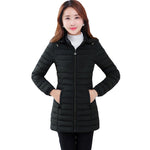 Load image into Gallery viewer, Women&#39;s Parka Ultralight Slim Down Jacket Autumn Winter Hooded Cotton Coat
