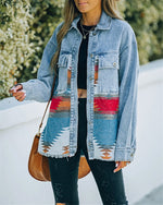 Load image into Gallery viewer, Jeans Casual Jackets Autumn Winter New Aztec Lapel Pocket Denim
