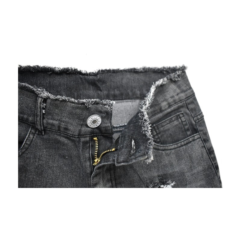 Sexy Tight Ripped Women Denim Shorts Wide Leg