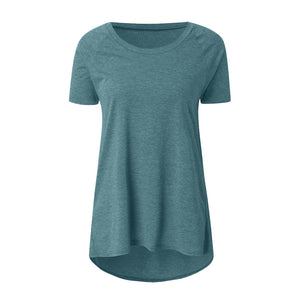 Plus Size 2022 Women's Tunic Soild Fashion Long Shirts Round Neck