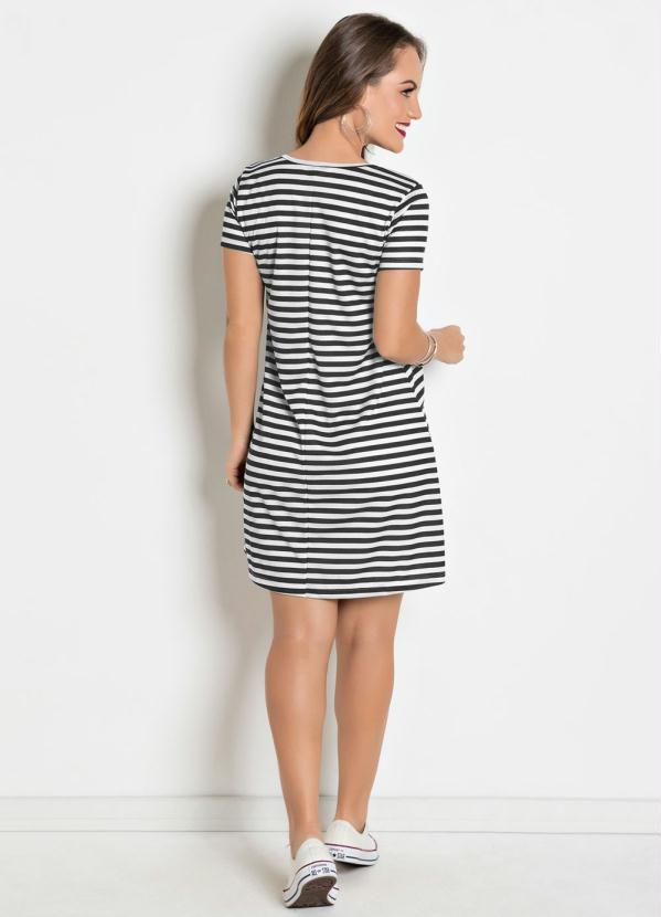 Striped V-neck Dress