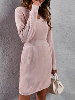 Load image into Gallery viewer, Pink Fashion Warm Winter Dress for Women Vintage Casual
