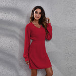 Load image into Gallery viewer, Pink Fashion Warm Winter Dress for Women Vintage Casual
