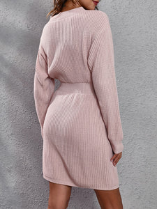 Pink Fashion Warm Winter Dress for Women Vintage Casual