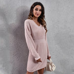 Load image into Gallery viewer, Pink Fashion Warm Winter Dress for Women Vintage Casual
