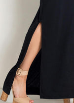 Load image into Gallery viewer, Vestido Longo Preto Com Fenda Na Lateral
