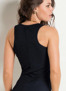 Vestido Longo Preto Com Fenda Na Lateral